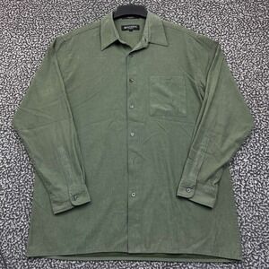 Brandini Button Up Shirt Men Large Green Long Sleeve Collared L